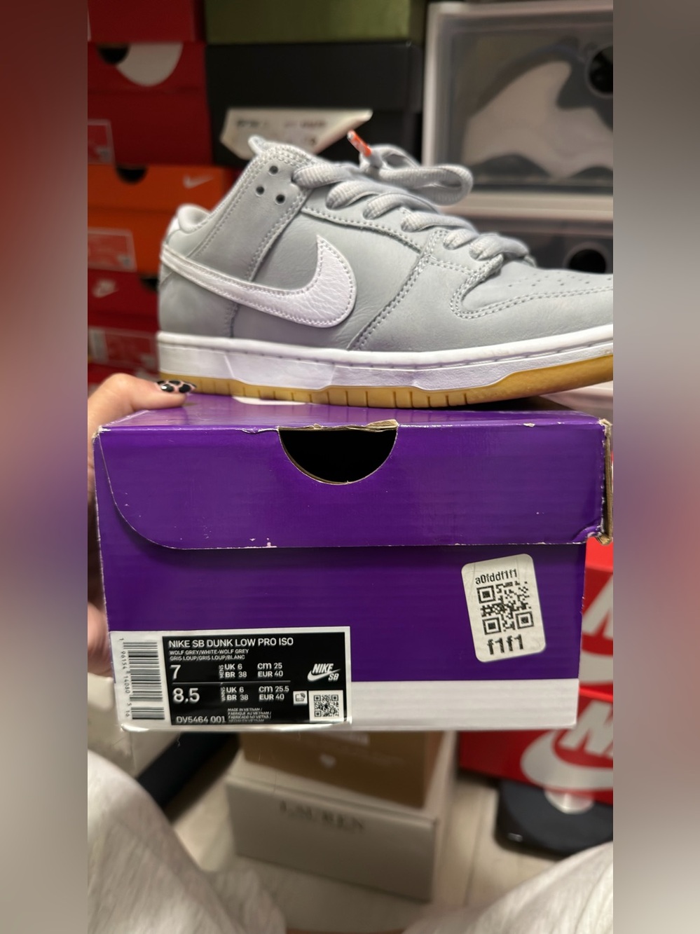 Nike Kids Grey and White Skate Sneakers